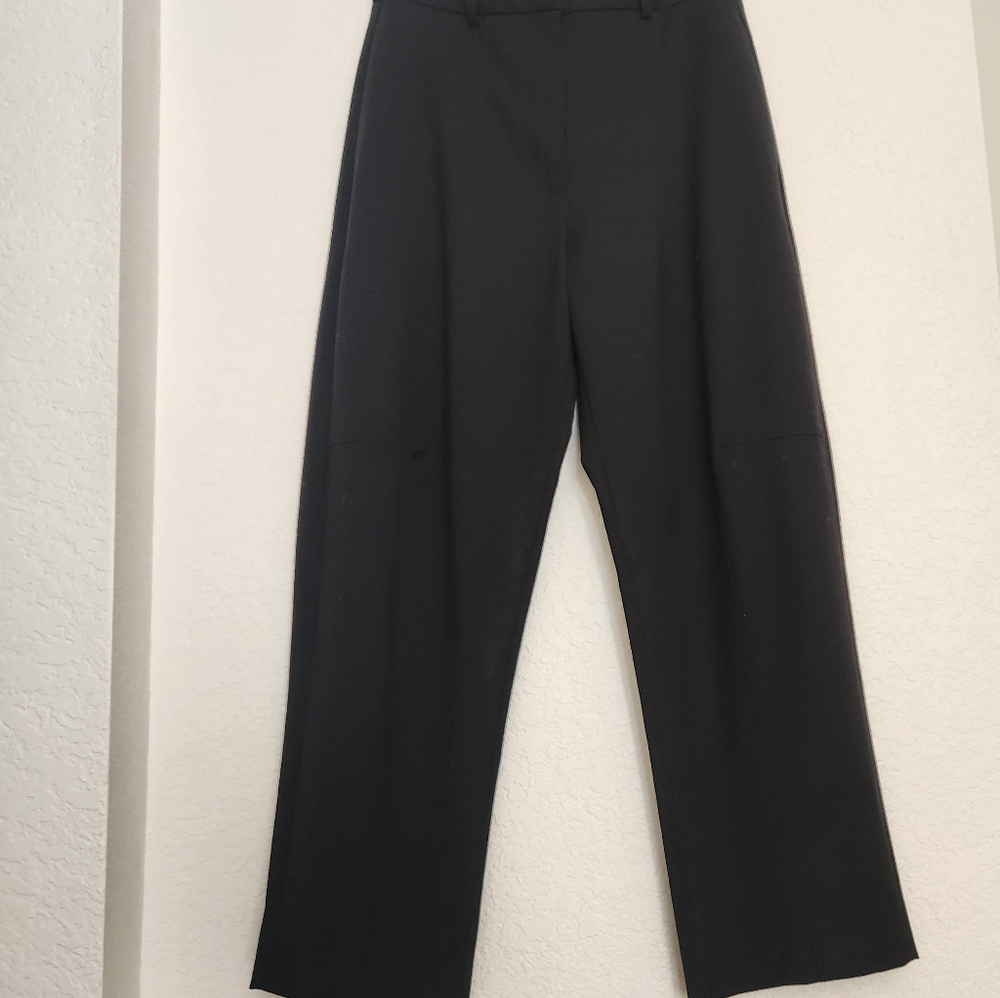 Banana Republic ,BR, Black, High Waisted, Barrel, lightweight Wool Trousers.